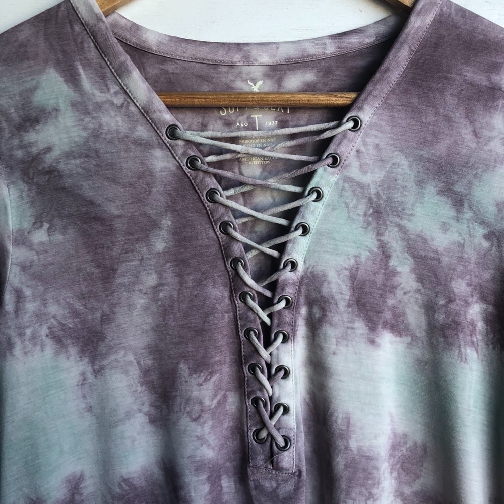 American Eagle Long Sleeve Top - Small Purple Blue - Picture 4 of 4